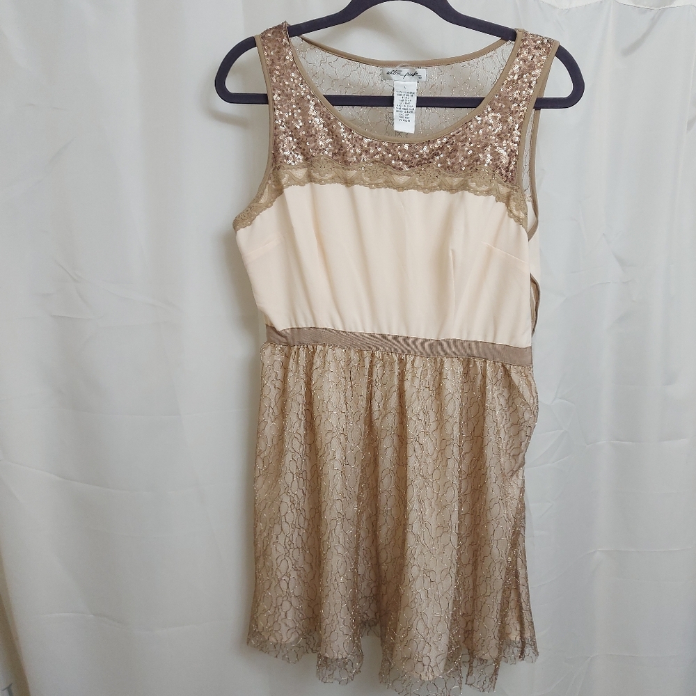 Elegant Cream and Gold Kids Dress